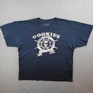 The Goonies T-Shirt 2XL Navy Blue “Never Say Die” Pirate Wheel Graphic Tee